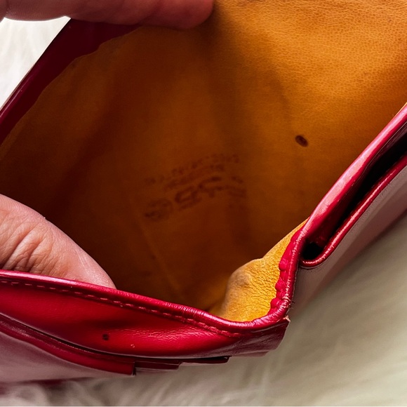 Vintage Gucci Red Leather Dome Lilypad Wallet Small Clutch Rare - Picture 16 of 16